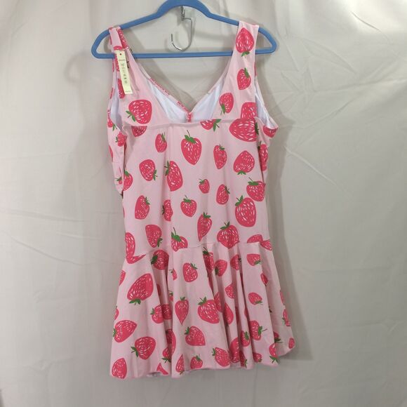 Aontus Swim Dress 4XL Pink Strawberry Print Adjustable 82 Nylon 18 Spandex NWT - Picture 7 of 8